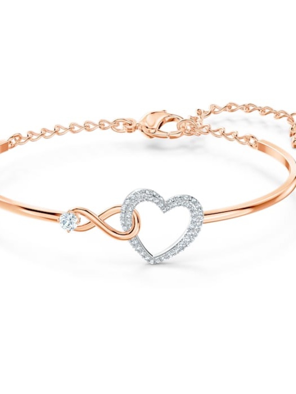 Swarovski Rose Gold Heart Infinity Bracelet bangle